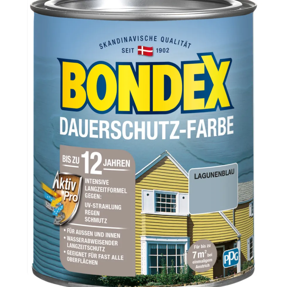 BONDEX Dauerschutz-Farbe Lagunenblau 750 ml