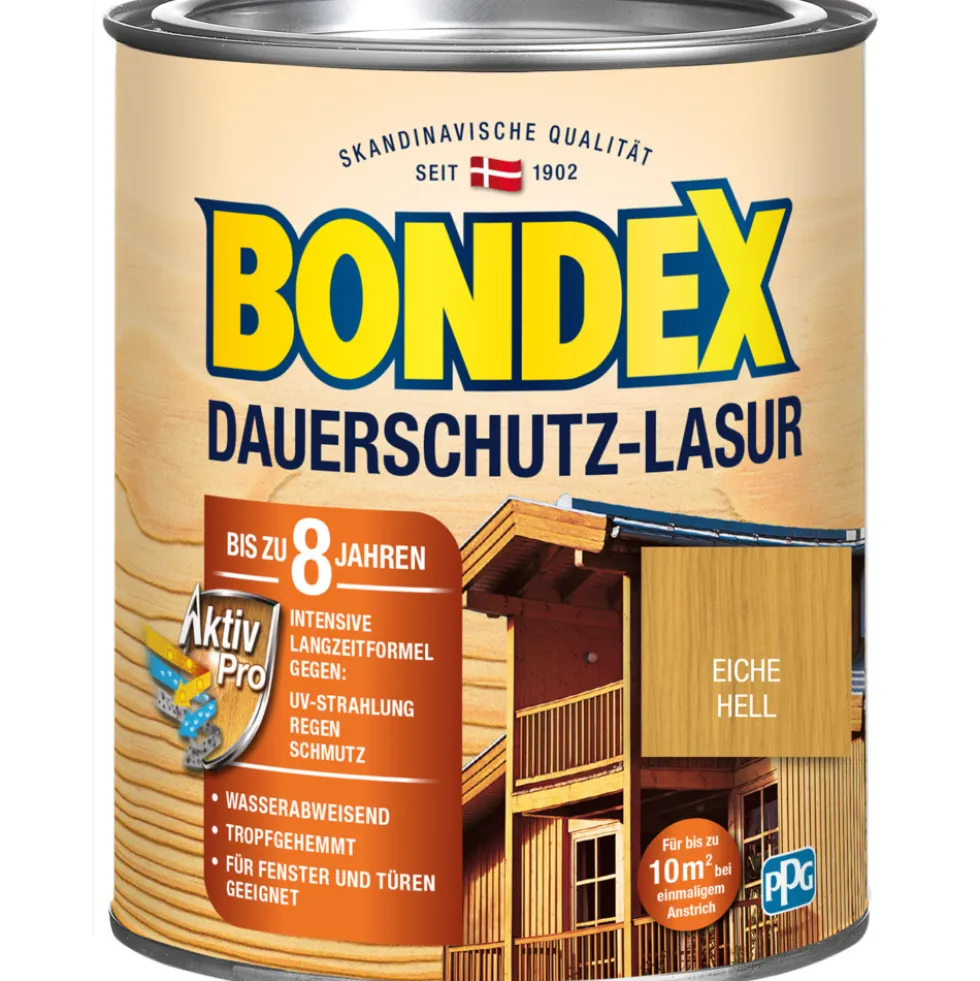BONDEX Dauerschutz Lasur Eiche hell 750 ml