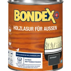 BONDEX Holzlasur für Aussen anthrazit 750 ml