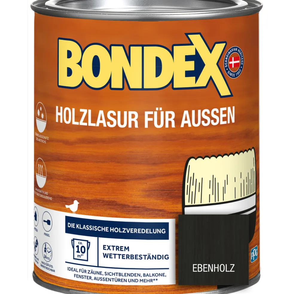 BONDEX Holzlasur für Aussen Ebenholz 750 ml