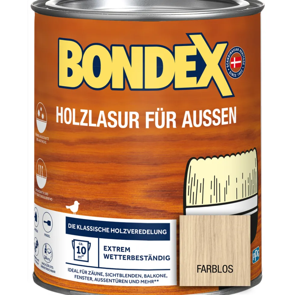 BONDEX Holzlasur für Aussen farblos 750 ml