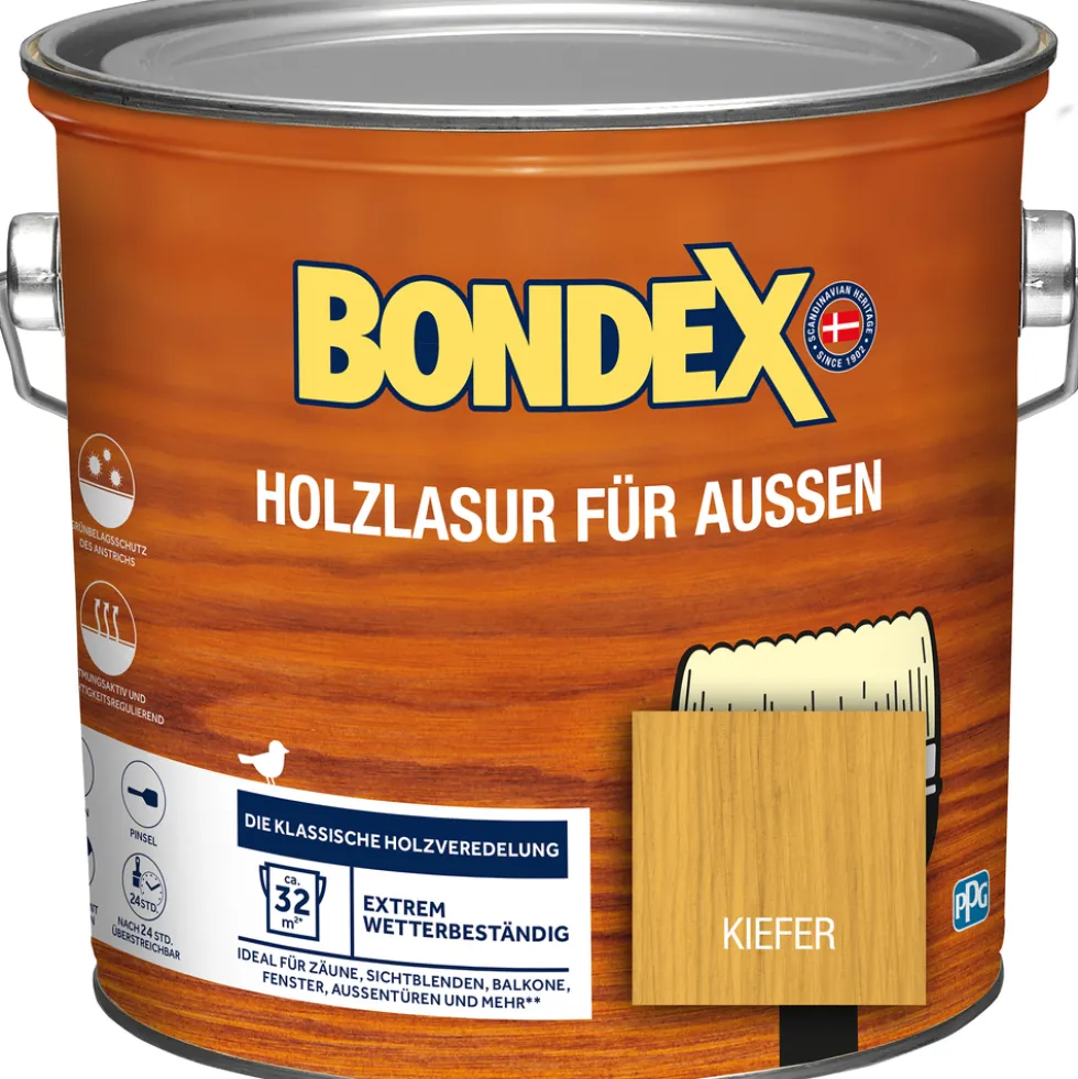 BONDEX Holzlasur für Aussen Kiefer 2,5 Liter