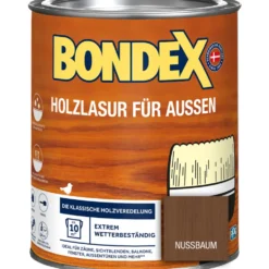 BONDEX Holzlasur für Aussen Nussbaum 750 ml