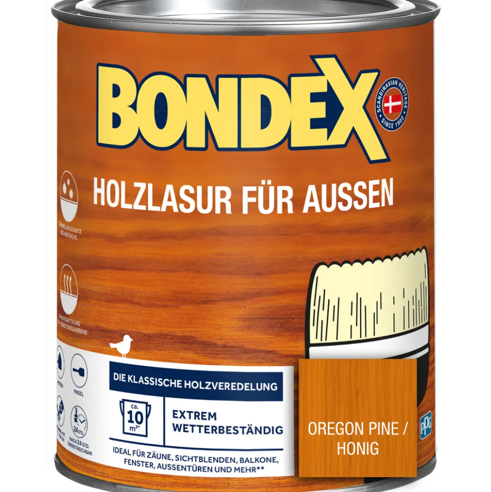 BONDEX Holzlasur für Aussen Oregon Pine Honig 750 ml