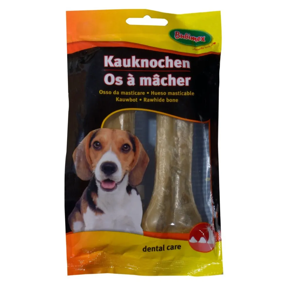 Bubimex Kauknochen 13 cm 2 Stück aus Rinderhaut