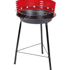 Campinggrill BBQ rund Schwarz-Rot