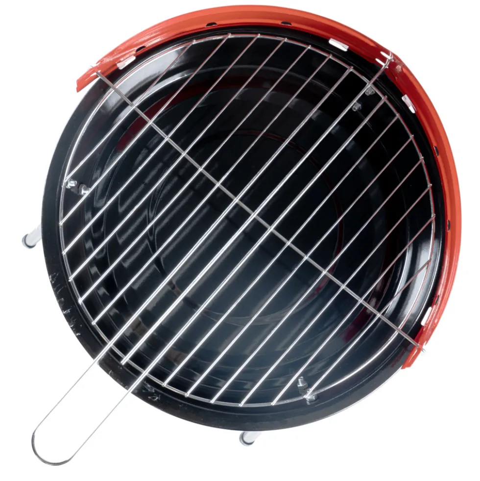 Campinggrill BBQ rund schwarz-rot - B-Ware