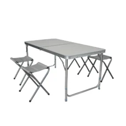 Camping Sitzgruppe hellgrau/silber