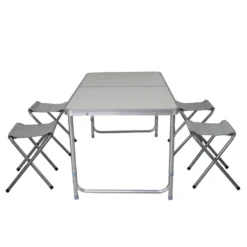 Camping Sitzgruppe hellgrau/silber