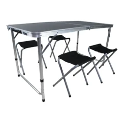 Camping-Sitzgruppe schwarz/silber