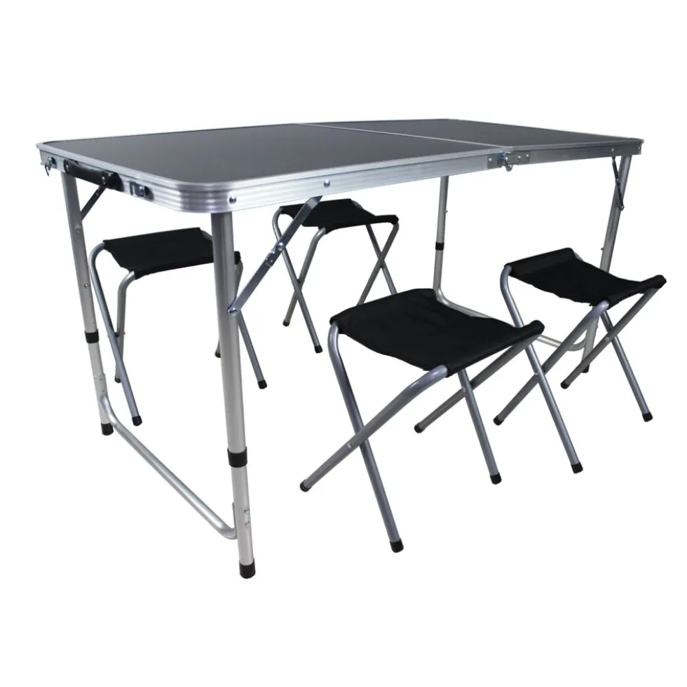 Camping-Sitzgruppe schwarz/silber