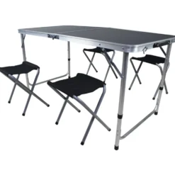 Camping-Sitzgruppe schwarz/silber