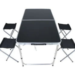 Camping-Sitzgruppe schwarz/silber