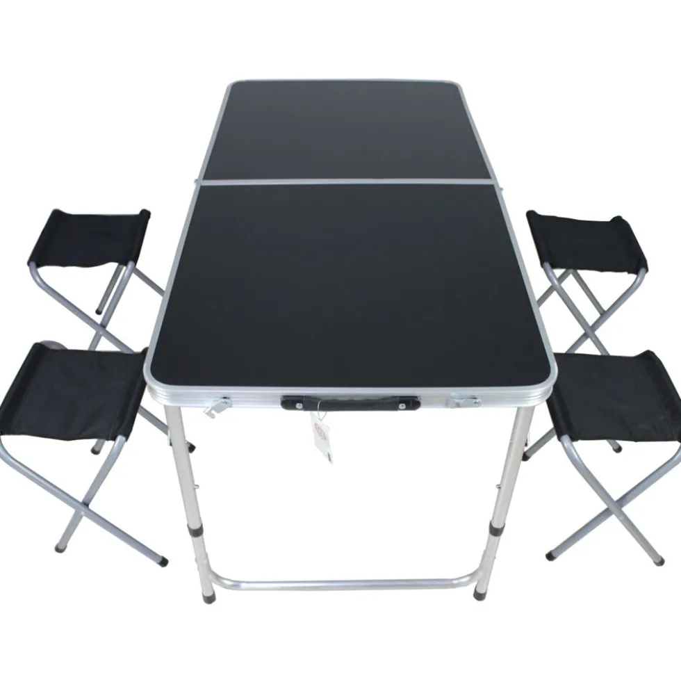 Camping-Sitzgruppe schwarz/silber