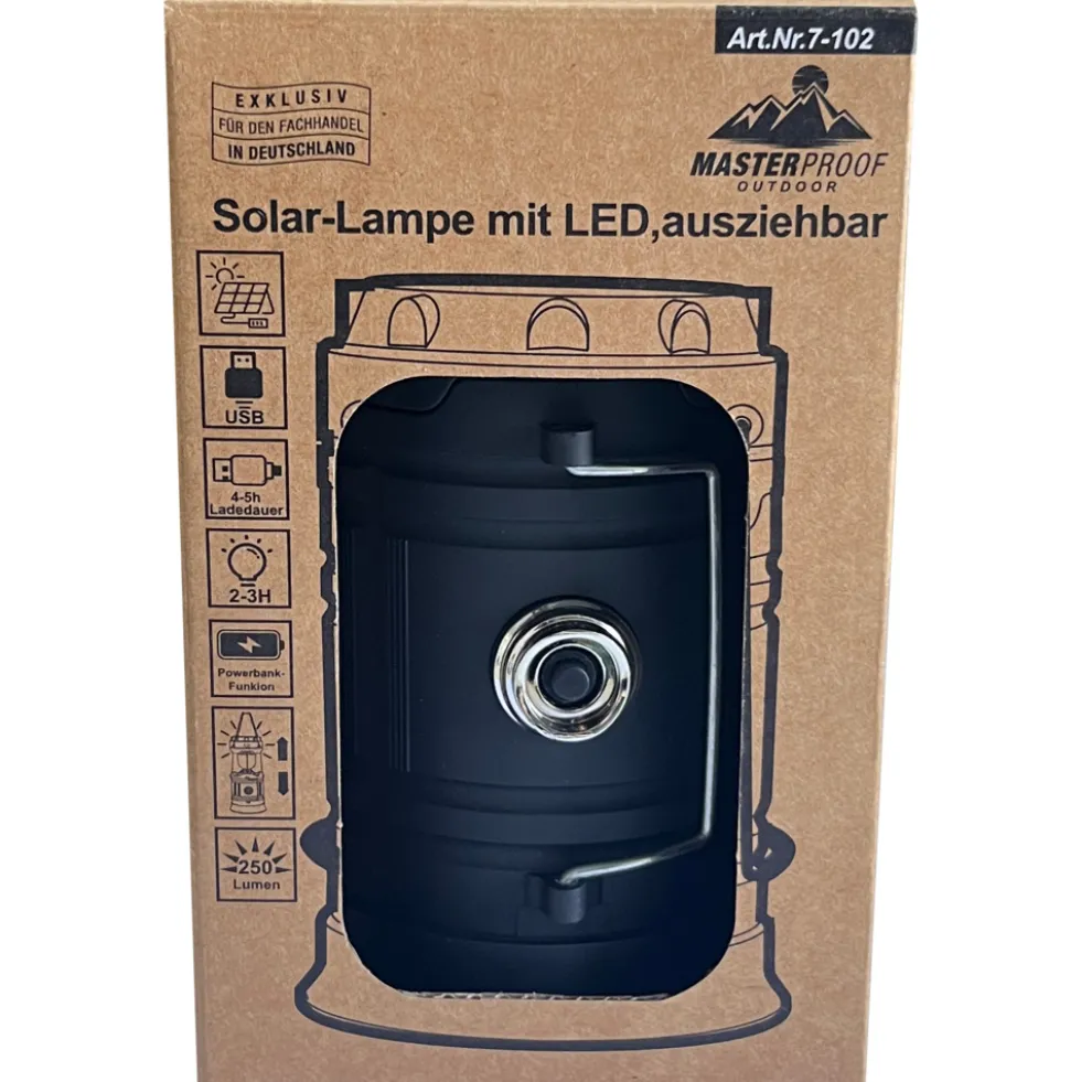 Camping-Solar-Lampe mit LED, ausziehbar