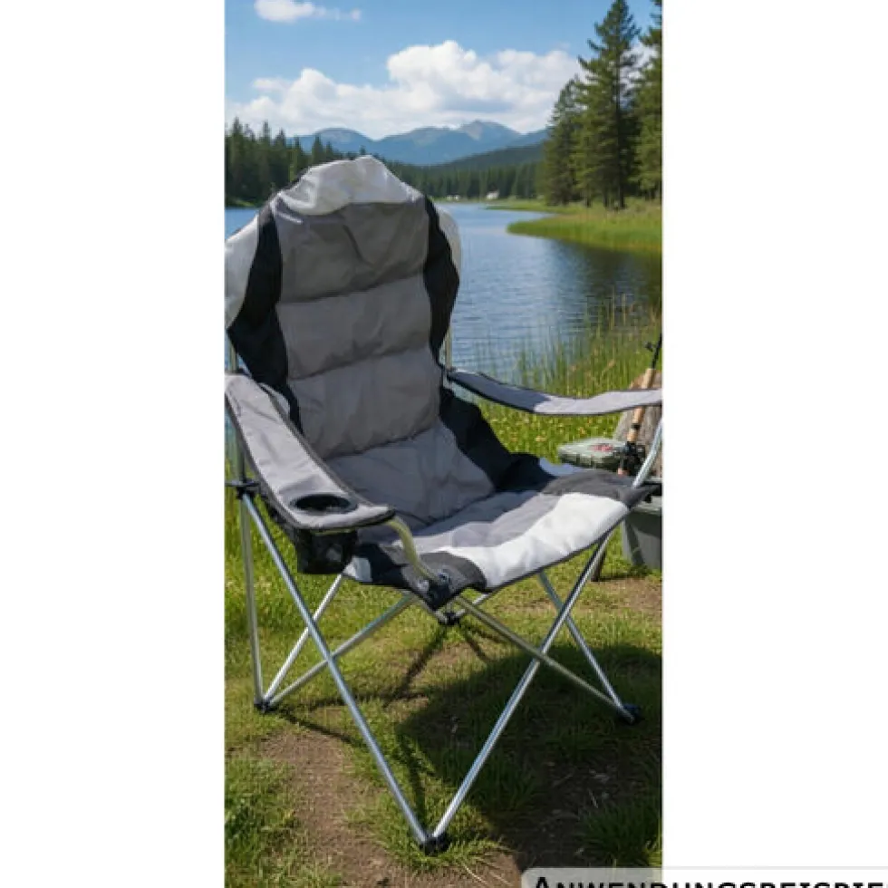 Campingstuhl "Jumbo" 60 x 88 x 110 cm grau-schwarz