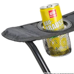Campingstuhl klappbar schwarz mit Metallgestell und Tragetasche