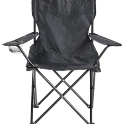 Campingstuhl klappbar schwarz mit Metallgestell und Tragetasche