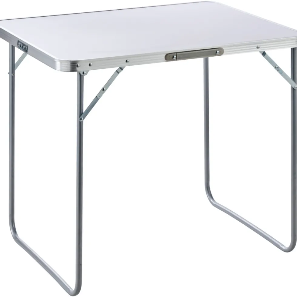 Campingtisch klappbar in weiß mit Gestell und MDF Platte