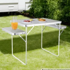 Campingtisch mit seitlichen Ablagen 116/79,5 x 60 x 70cm