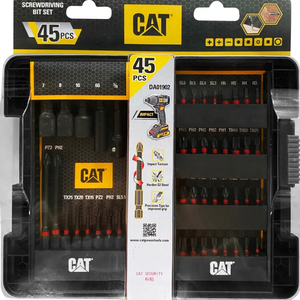 CAT Torsion Schraubendreher-Bit-Set DA1902, 45 Teile