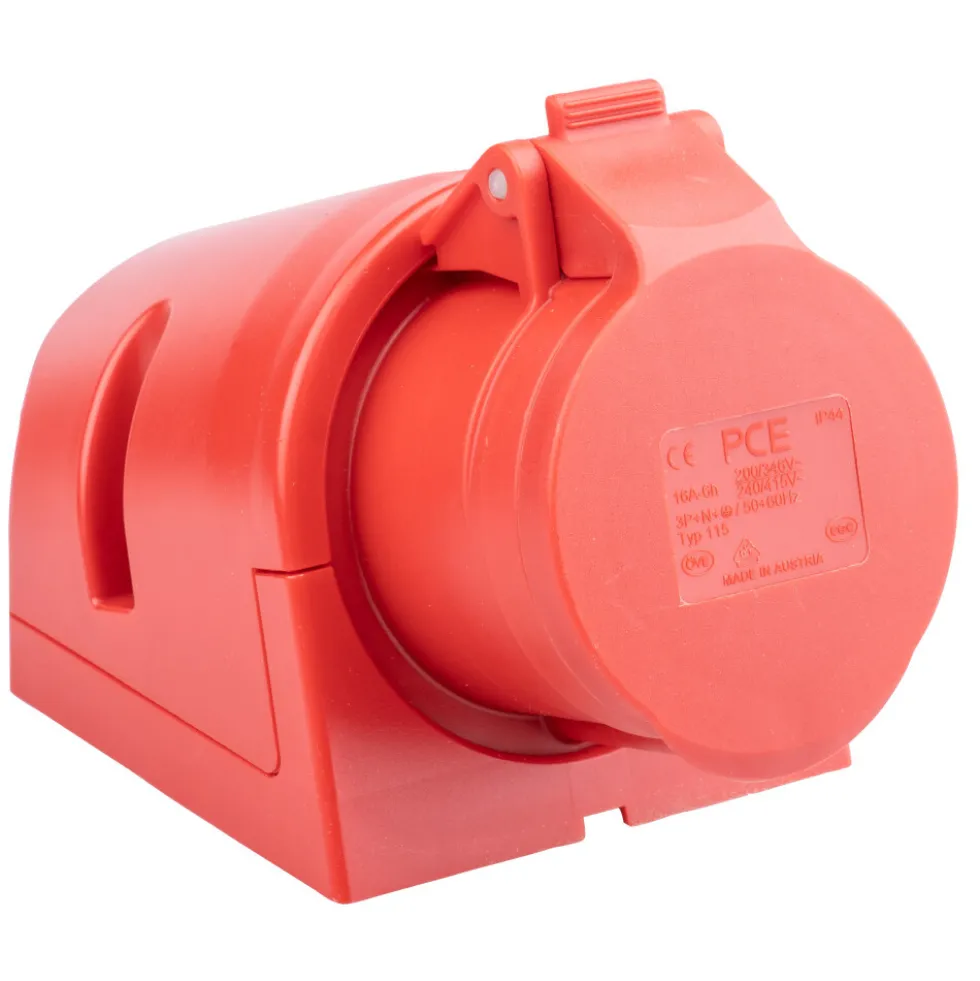 CEE Wandsteckdose 5-polig 16A 400V IP44 rot