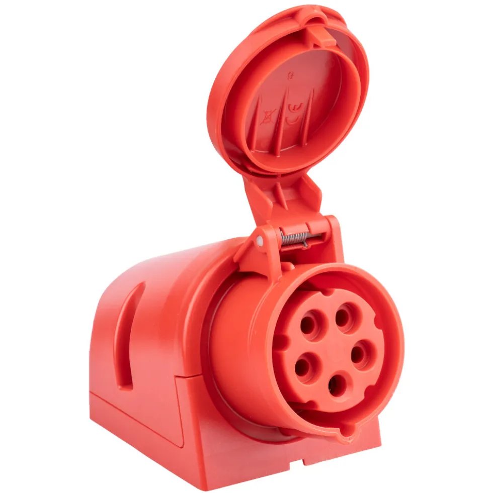 CEE Wandsteckdose 5-polig 16A 400V IP44 rot
