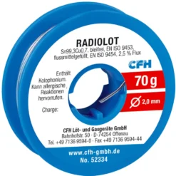 CFH Radiolot bleifrei RL 334, flussmittelgefüllt Ø 2 mm, 70 g