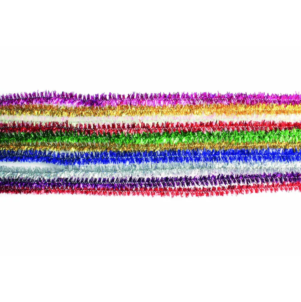 Chenilledraht Pfeifenreiniger 10 Stück Glitter bunt gemischt