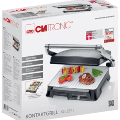 CLATRONIC® Kontaktgrill Keramik Edelstahl 2000 Watt B-Ware