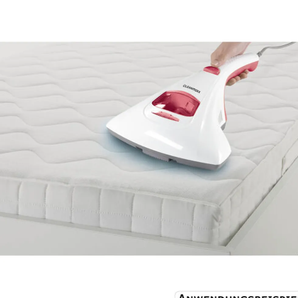 CLEANmaxx Milben-Handstaubsauger mit UV-C Licht, weiß rot