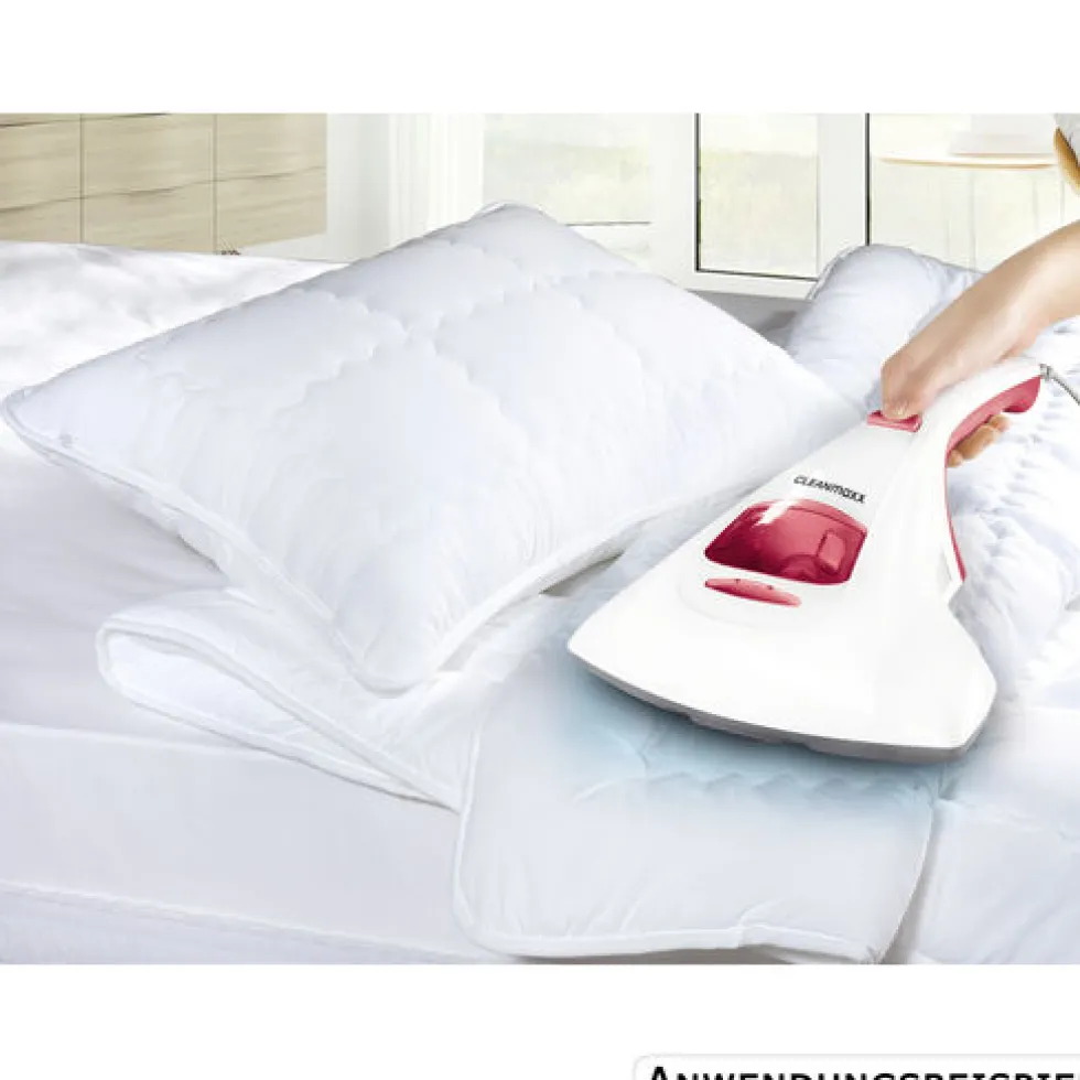CLEANmaxx Milben-Handstaubsauger mit UV-C Licht, weiß rot