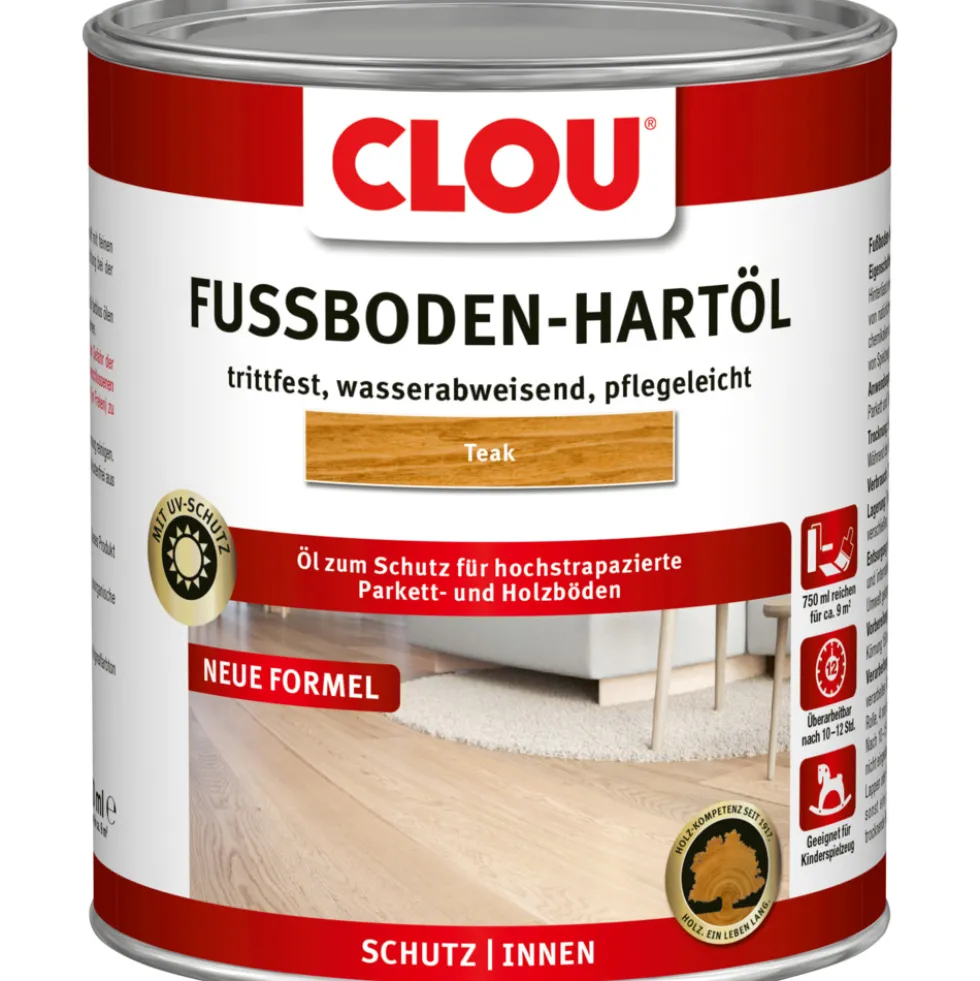 Clou® Fußboden-Hartöl teak 750 ml