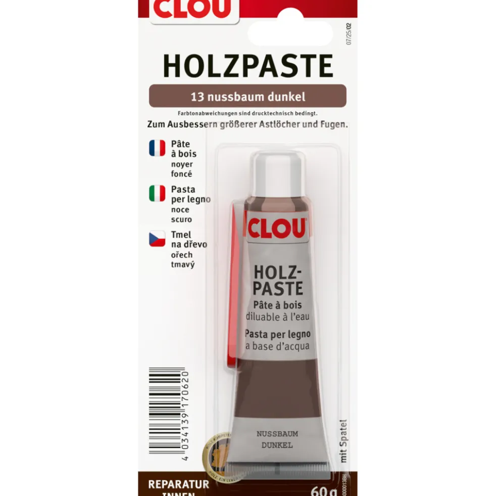 Clou® Holzpaste nussbaum dunkel 60 g