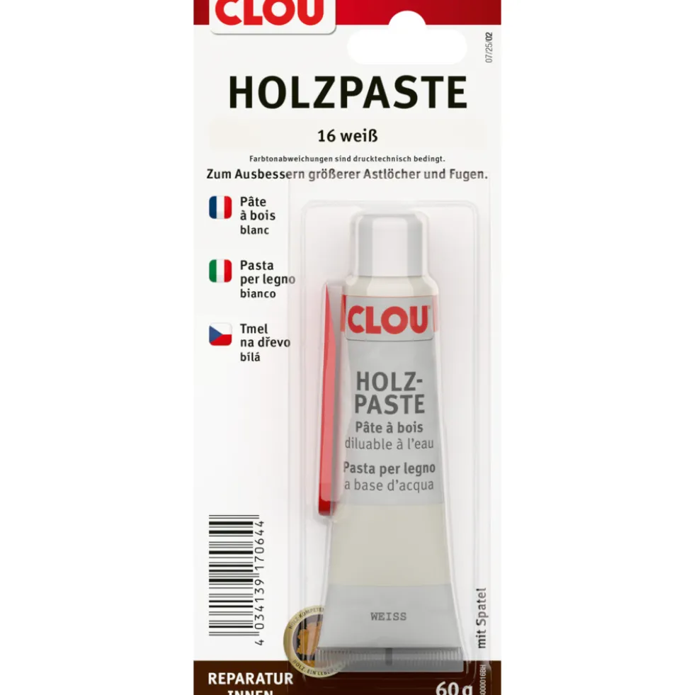 Clou® Holzpaste weiß 60 g