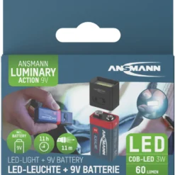 COB-LED-Leuchte mit 9V Batterie