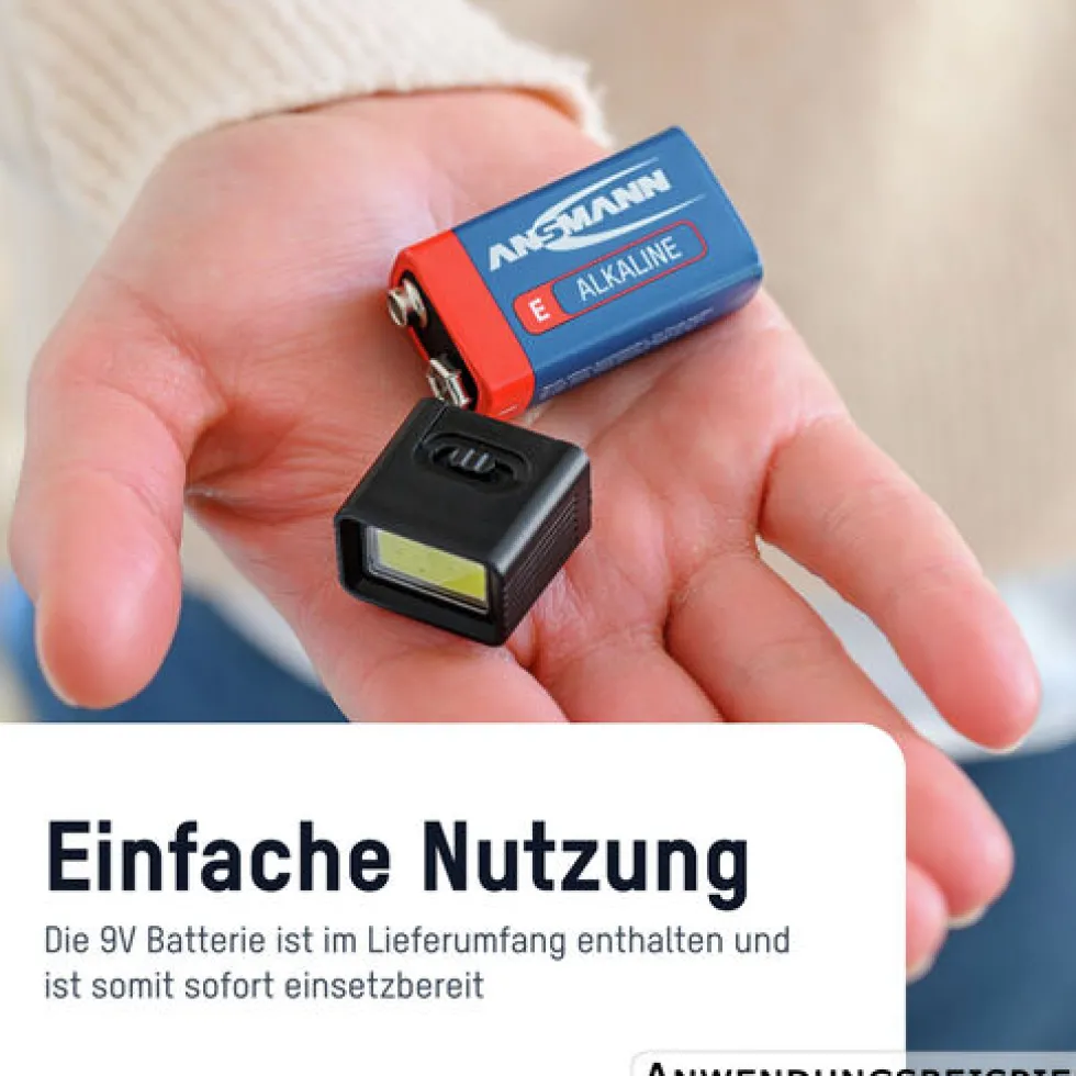 COB-LED-Leuchte mit 9V Batterie