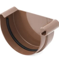 Dachrinnen-Endstück rechts 100 mm PVC braun mit Gummidichtung