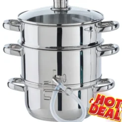 Dampfentsafter-Set 3-teilig 6 Liter aus massivem Edelstahl
