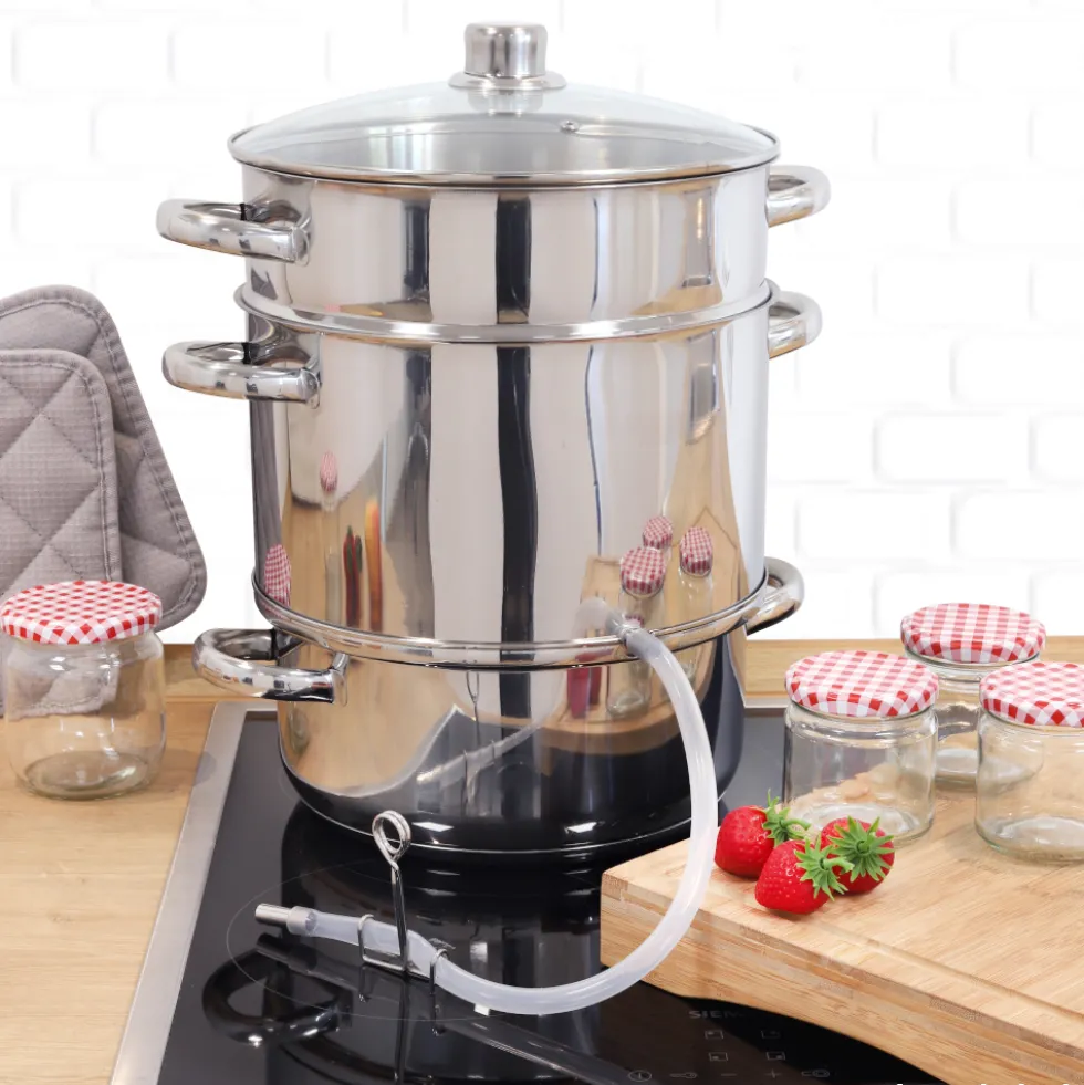Dampfentsafter-Set 3-teilig 14,4 Liter aus Edelstahl