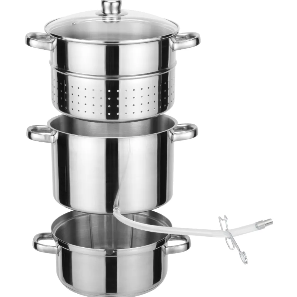 Dampfentsafter-Set 3-teilig 14,4 Liter aus Edelstahl