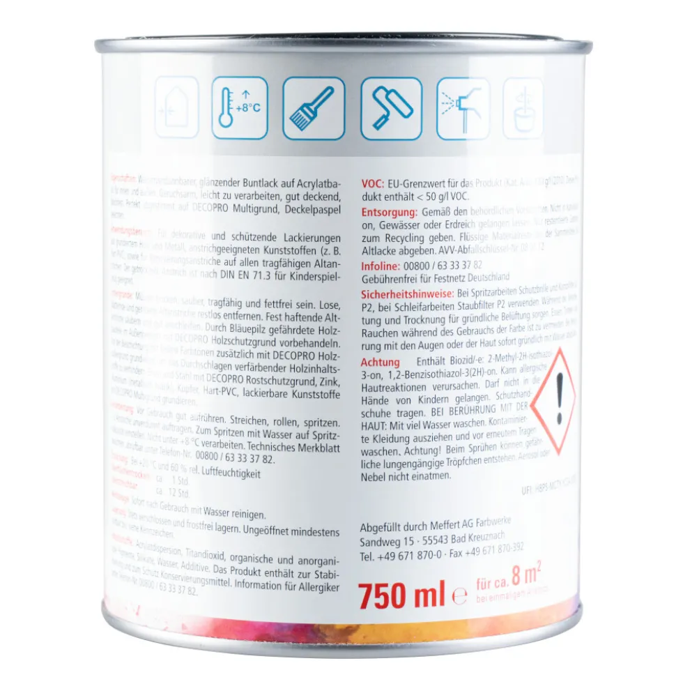 DECOPRO Acryl Glanzlack 750 ml anthrazit RAL 7016