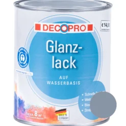 DECOPRO Acryl Glanzlack silbergrau RAL 7001 für innen und außen
