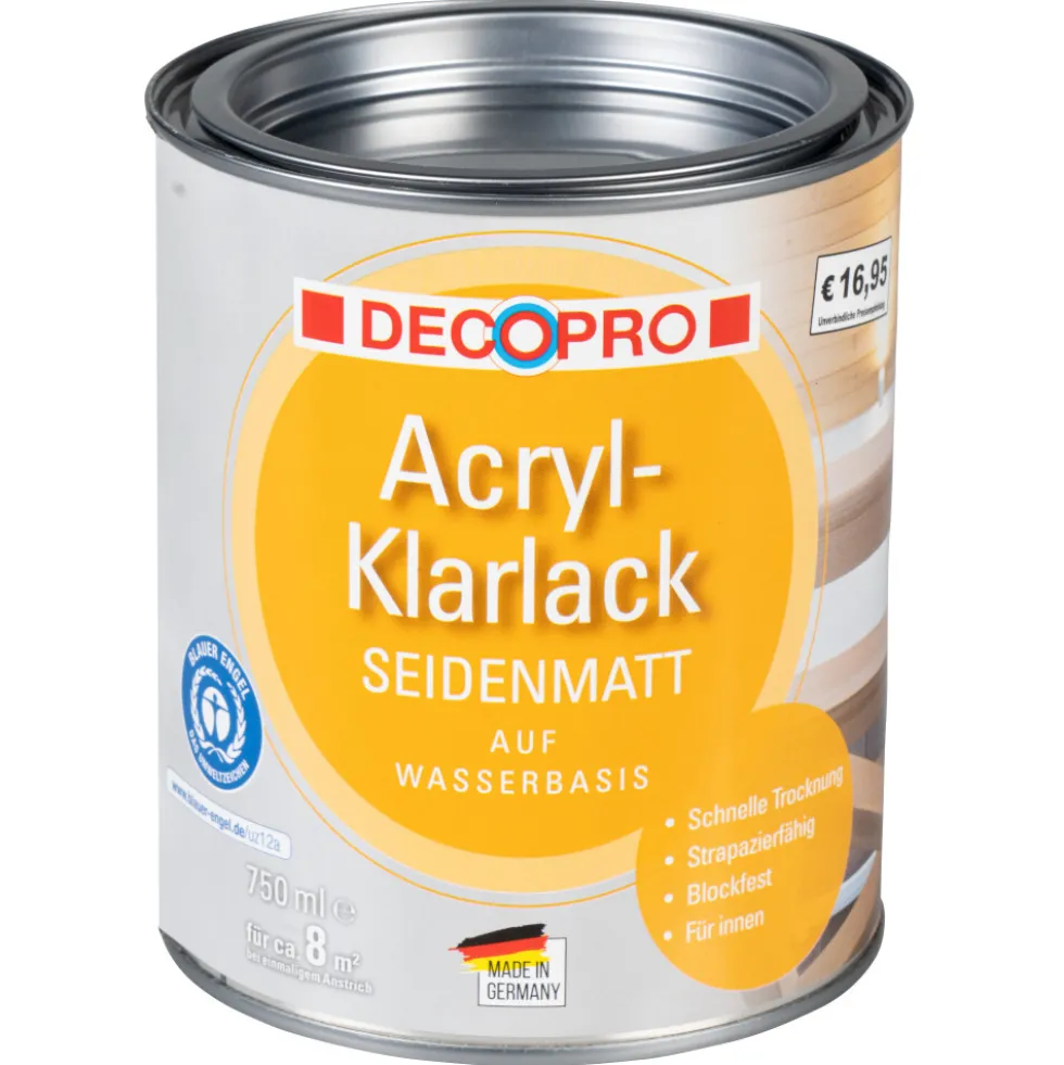 DECOPRO Acryl-Klarlack farblos 750 ml seidenmatt