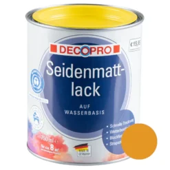DECOPRO Acryl Seidenmattlack goldgelb RAL 1004 für innen und außen