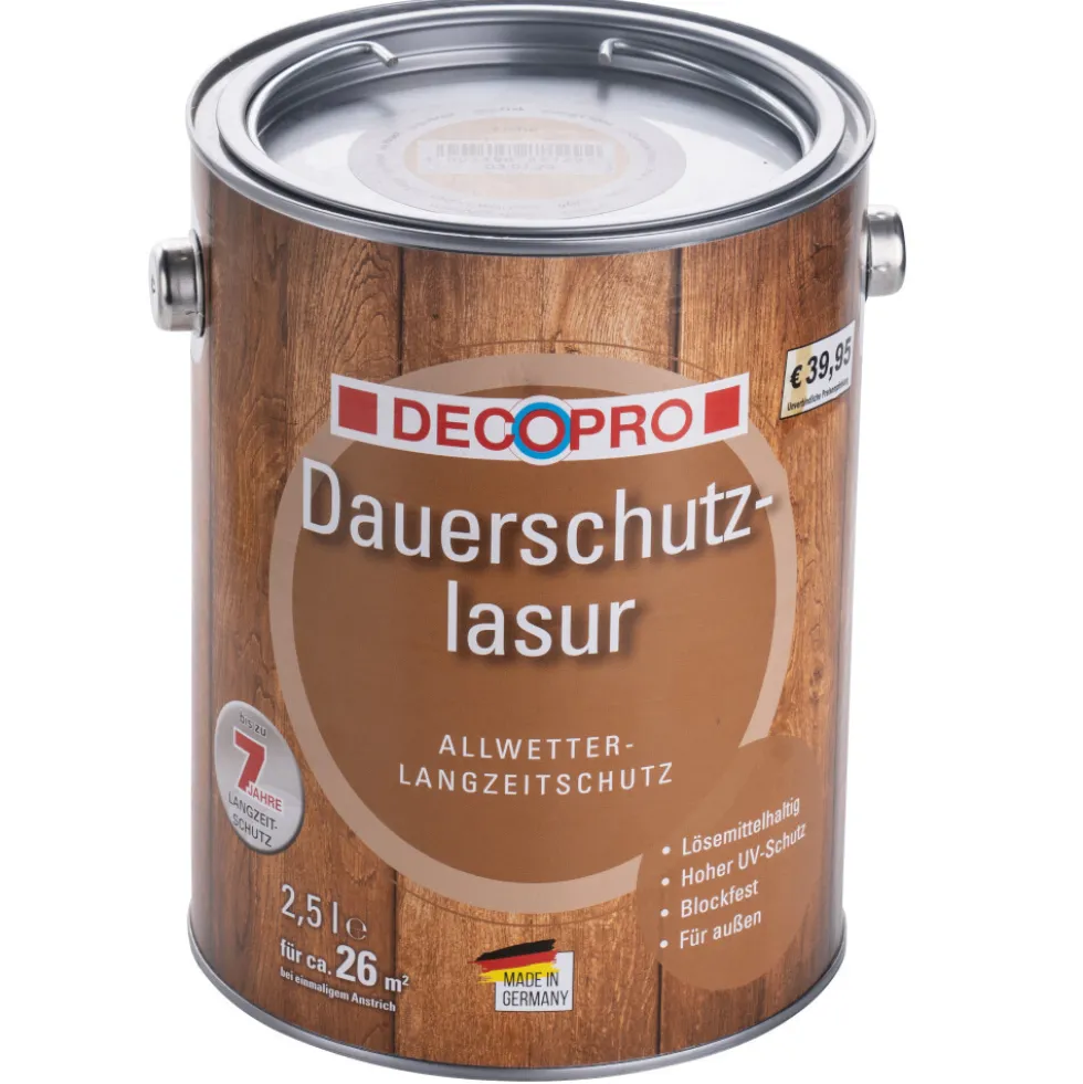 DECOPRO Dauerschutzlasur seidenglänzend in Eiche für außen