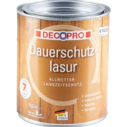 DECOPRO Dauerschutzlasur seidenglänzend in teak für außen