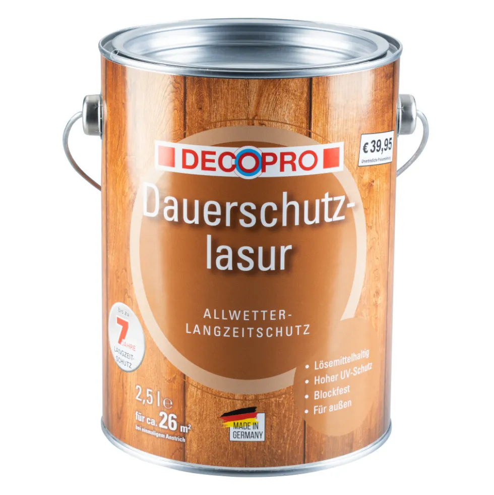 DECOPRO Dauerschutzlasur teak seidenglänzend 2,5 Liter