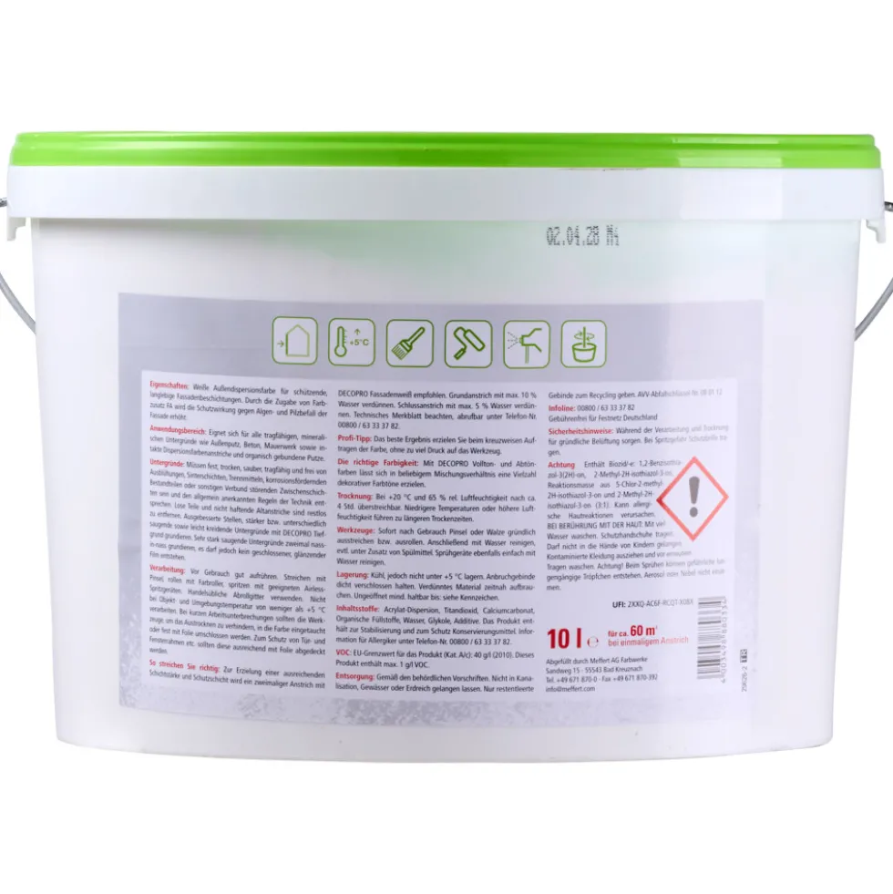 DECOPRO Fassadenweiß 10 Liter matt weiß
