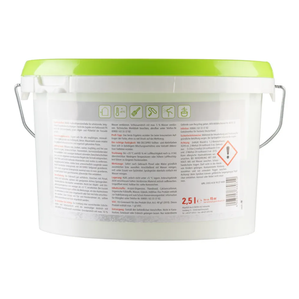 DECOPRO Fassadenweiß 2,5 Liter matt